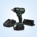 Impact wrench with battery, charger and socket set