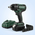 Car impact wrench with battery, charger and sockets