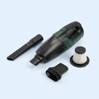 Car vacuum with crevice and brush attachments