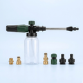 Foam cannon with soap bottle and quick-connect adapters