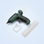 Cordless hot glue gun with glue sticks and stand