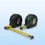 Two 25-foot tape measures with a blade partly extended