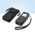 Handheld digital laser measure with wrist strap and pouch