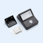 Solar motion-sensor security light with bracket and screws