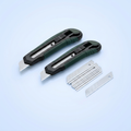Utility knife set with knives and spare blades