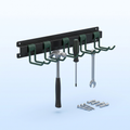 Wall-mount tool organizer with tools and screws