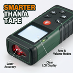 Smarter than a tape: laser accuracy, clear LCD display, area and volume modes