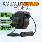 No more tangled cords: pull to any length, winds back neatly, mounts out of the way