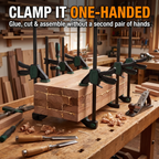 Clamp it one-handed - glue, cut and assemble without a second pair of hands