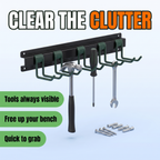 Clear the clutter: tools always visible, free up your bench, quick to grab