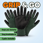 Grip and go: keeps your dexterity, snug breathable fit, 3 pairs included