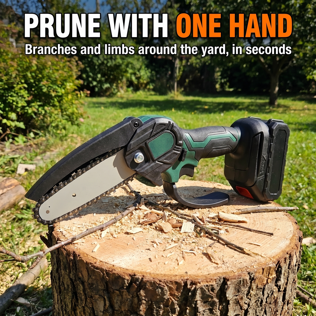 Prune with one hand - branches and limbs around the yard, in seconds