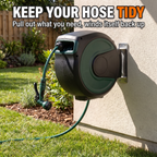 Keep your hose tidy - pull out what you need, winds itself back up