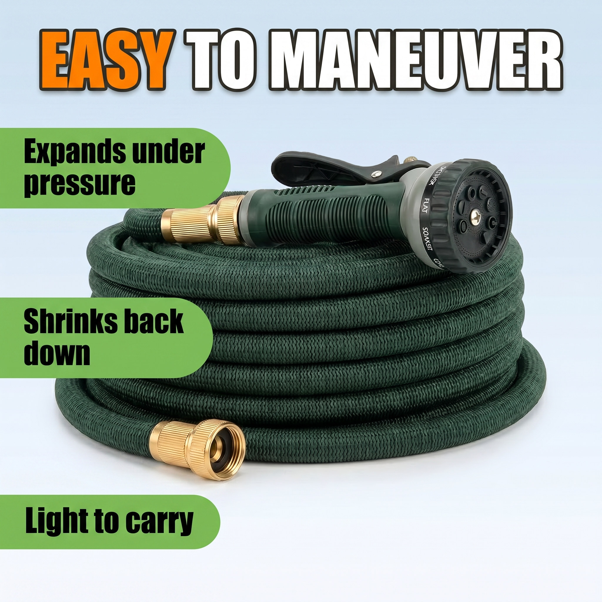 Easy to maneuver: expands under pressure, shrinks back down, light to carry