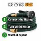 How to use: connect the fittings, turn on the water, watch it expand