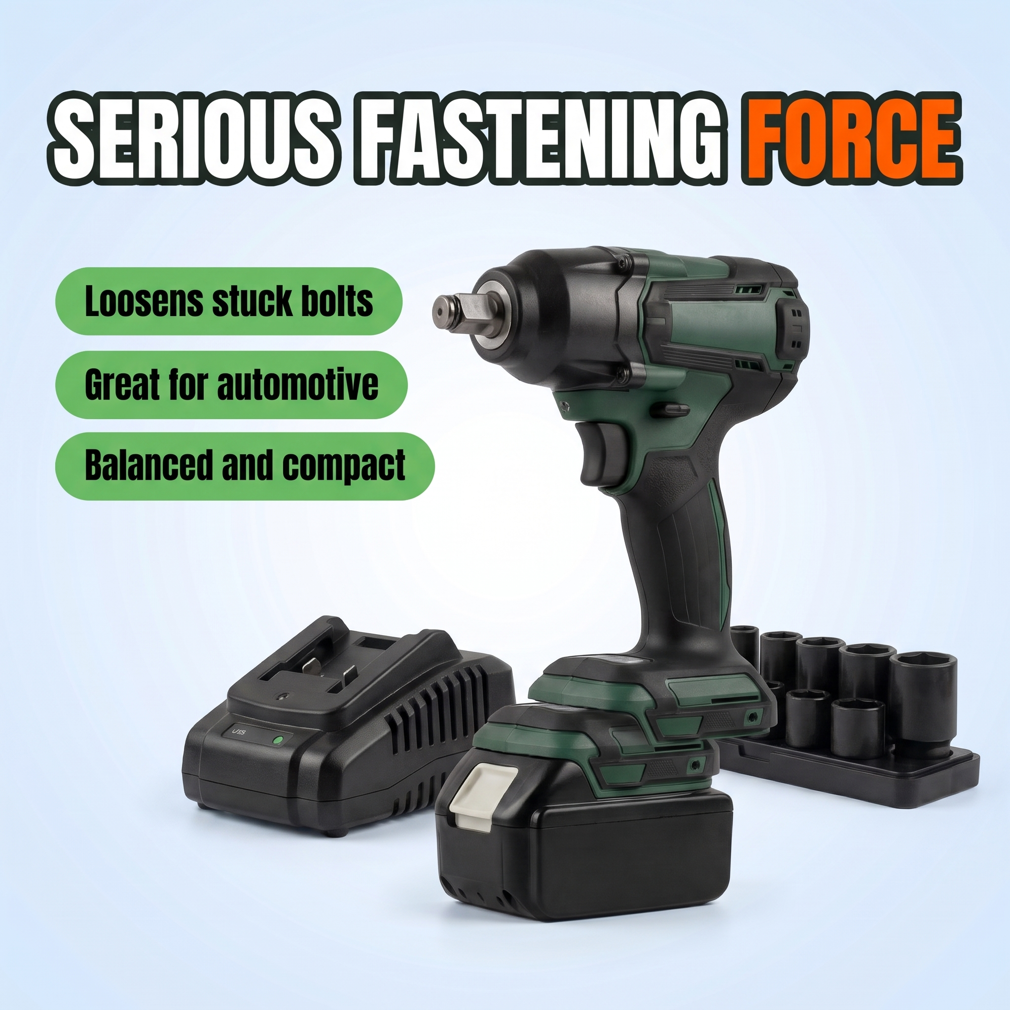 Serious fastening force: loosens stuck bolts, great for automotive, balanced and compact