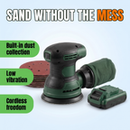 Sand without the mess: built-in dust collection, low vibration, cordless freedom