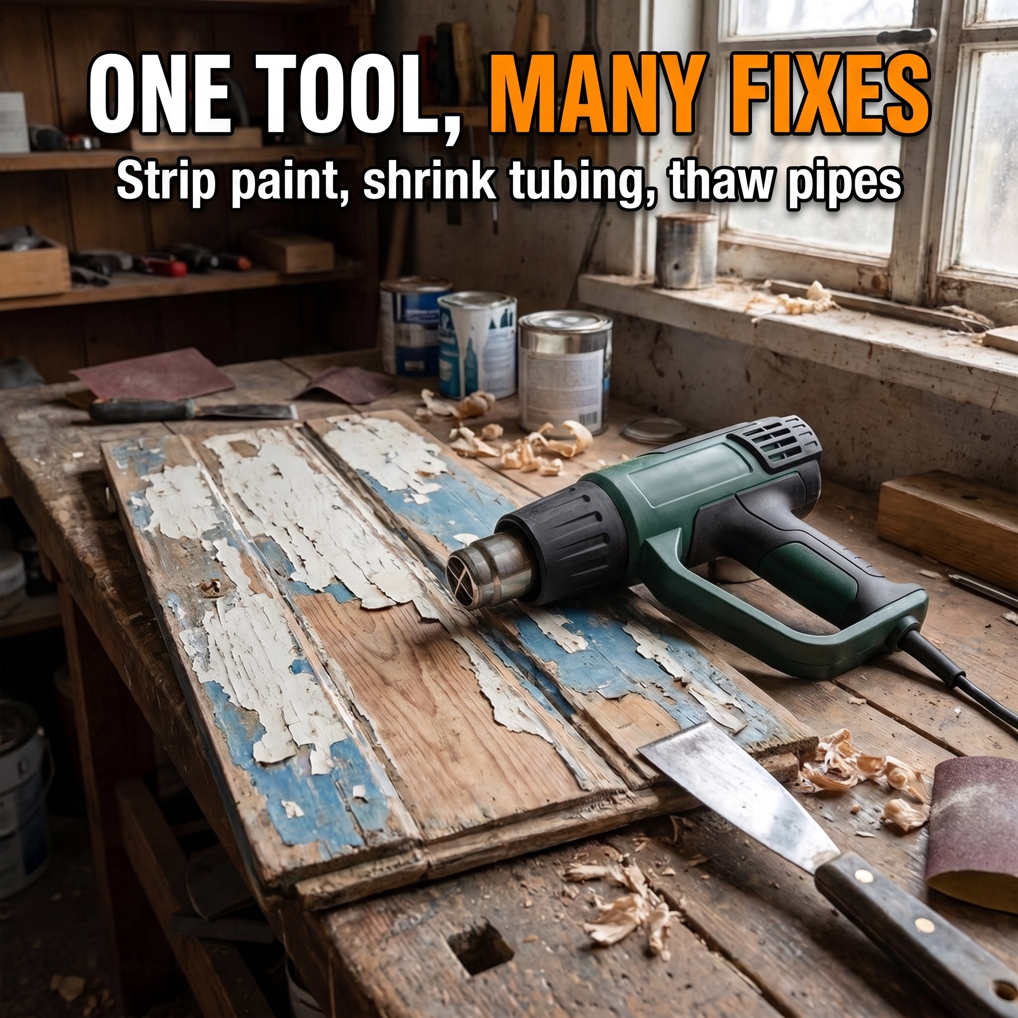 One tool, many fixes - strip paint, shrink tubing, thaw pipes