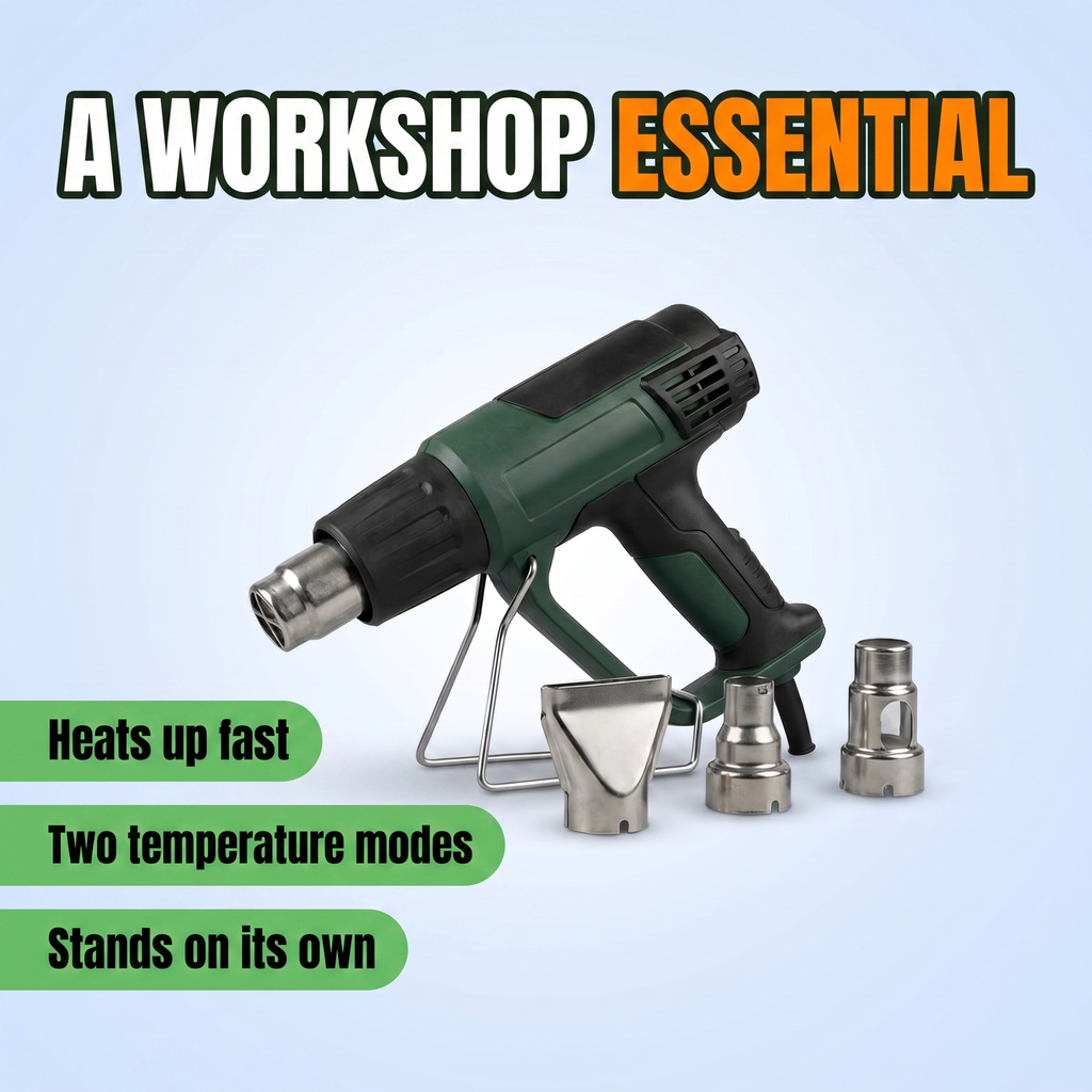 A workshop essential: heats up fast, two temperature modes, stands on its own