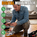 Digital multimeter: voltage and current, resistance and continuity, clear display, auto-ranging