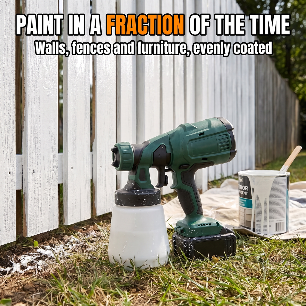 Paint in a fraction of the time - walls, fences and furniture, evenly coated