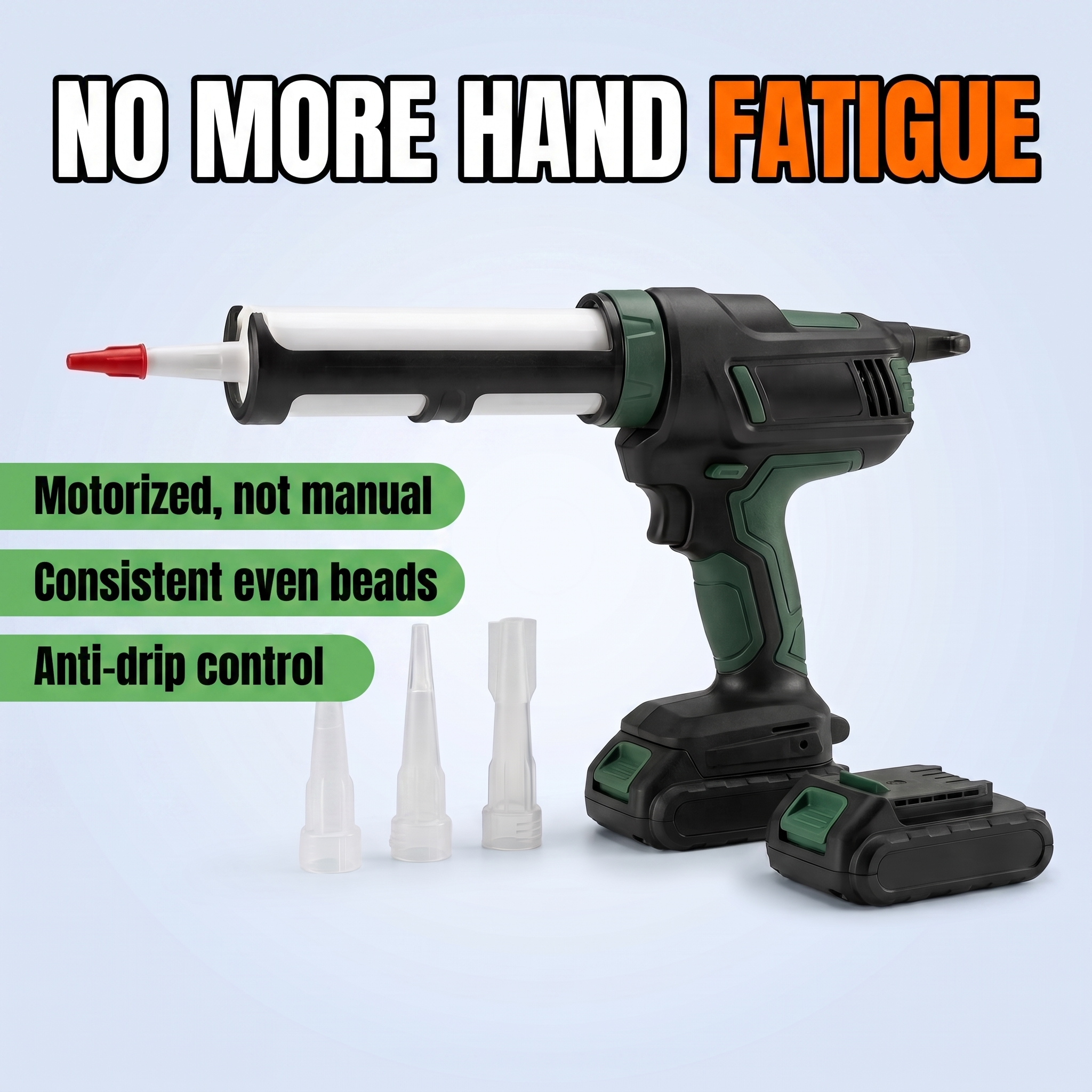 No more hand fatigue: motorized not manual, consistent even beads, anti-drip control