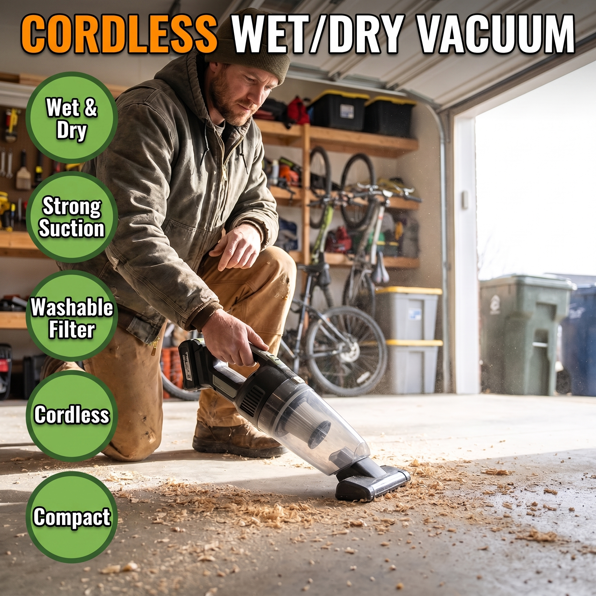 Cordless Wet/Dry Vacuum features