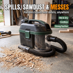 Spills sawdust and messes