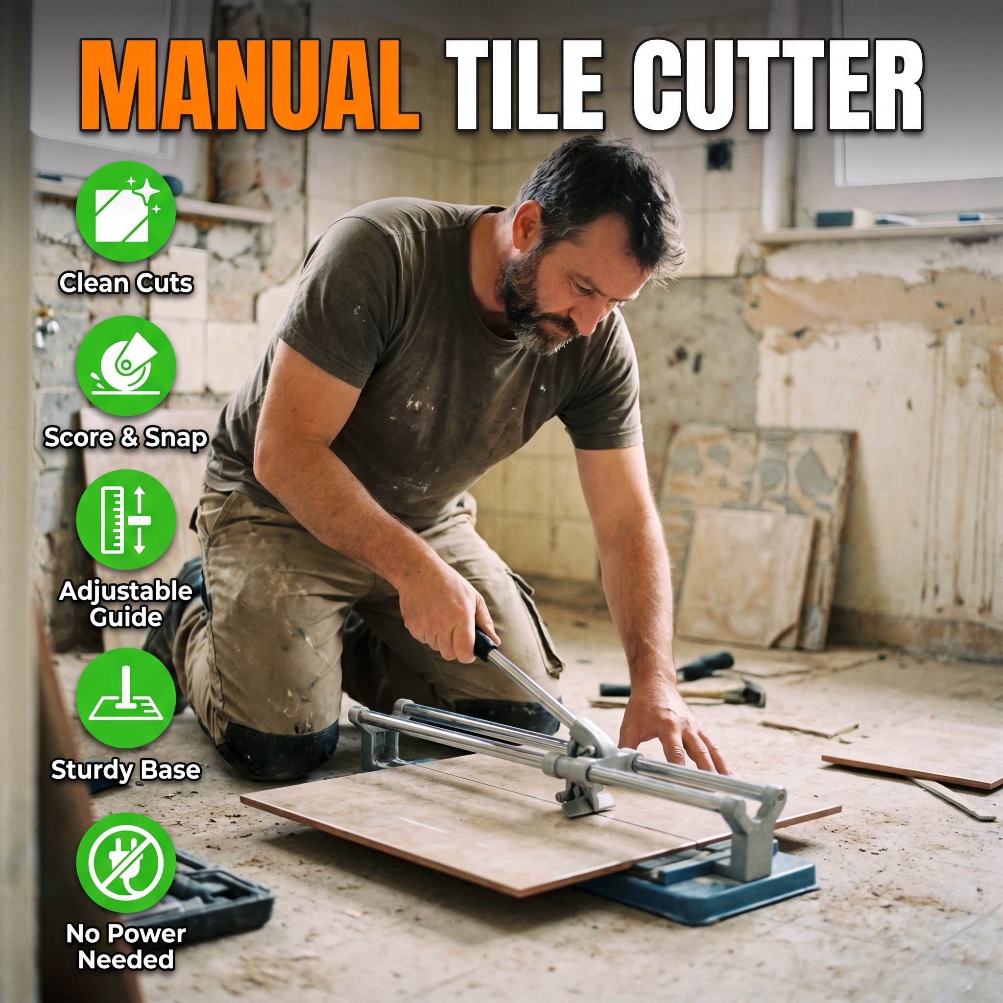 Manual tile cutter features