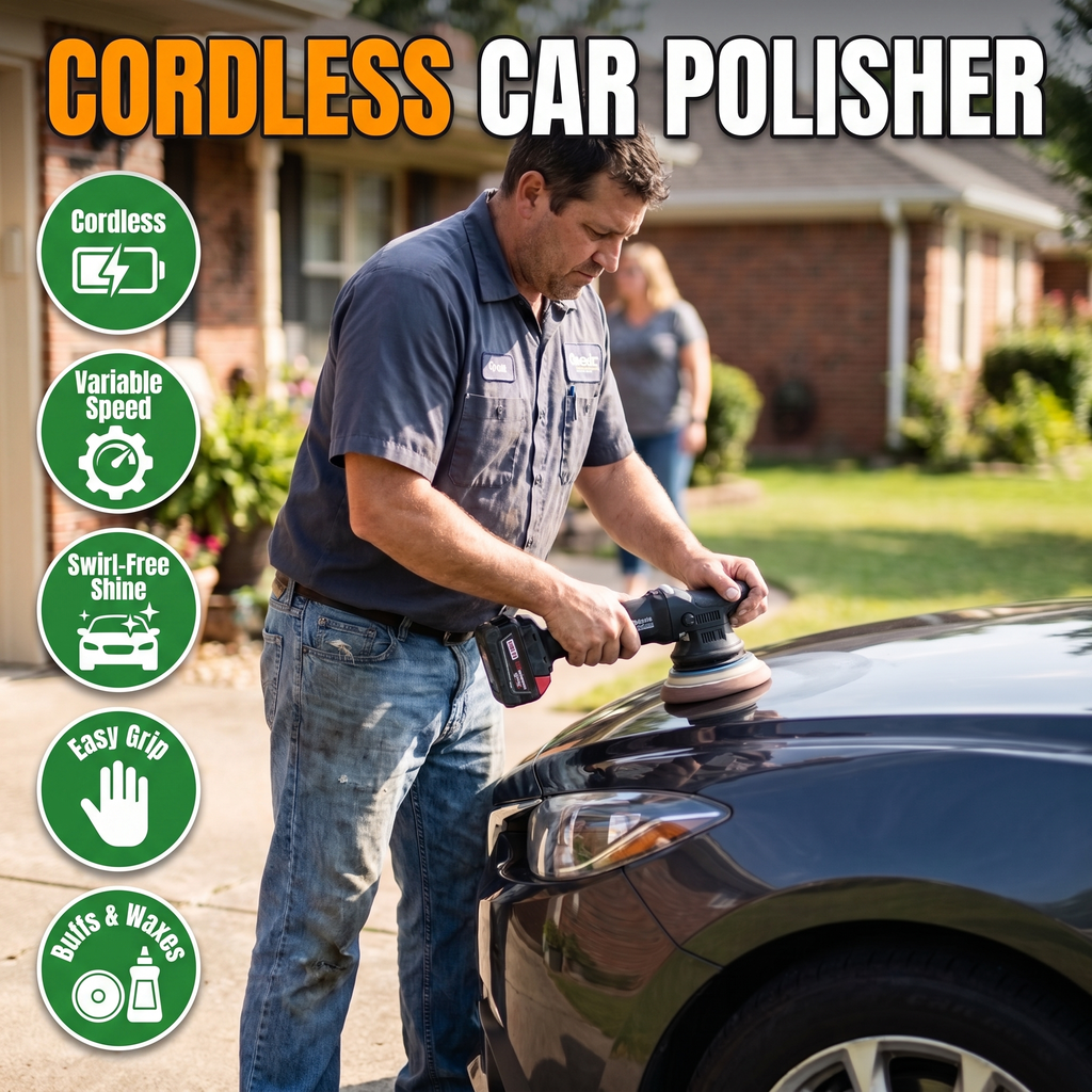 Cordless car polisher features