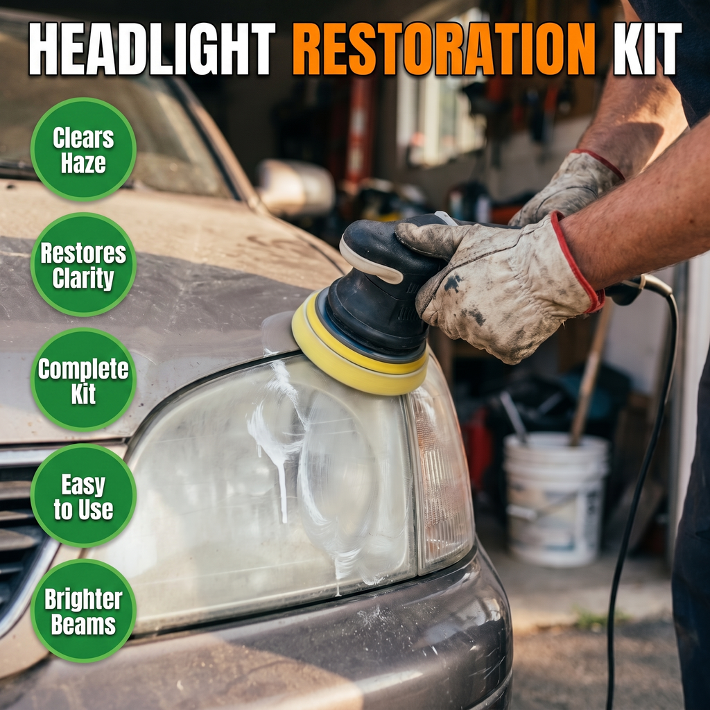 Headlight restoration kit features