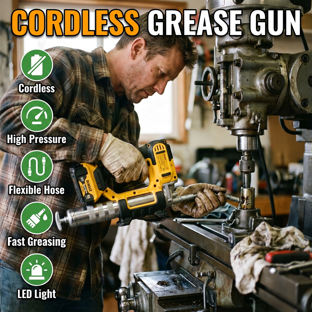 Cordless grease gun features