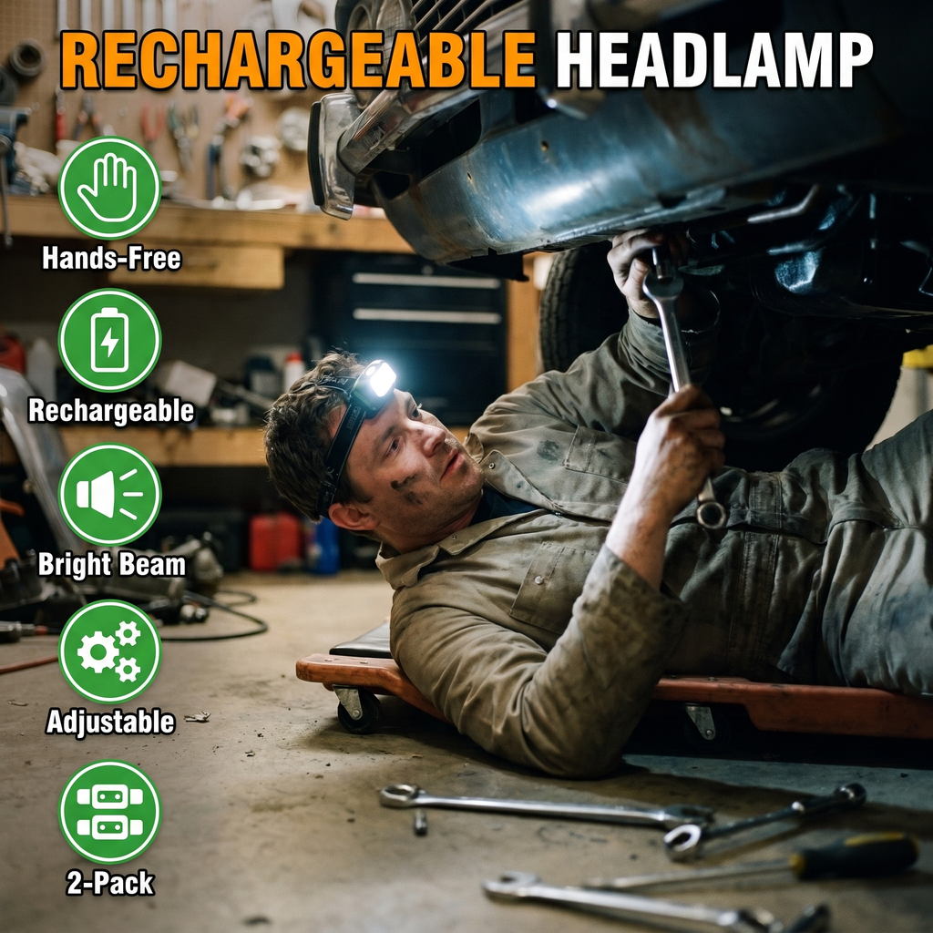Rechargeable headlamp features