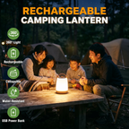 Rechargeable camping lantern features